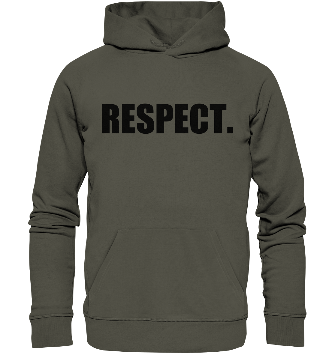 N.O.S.W. BLOCK Fanblock Hoodie "RESPECT." Männer Organic Basic Kapuzenpullover khaki