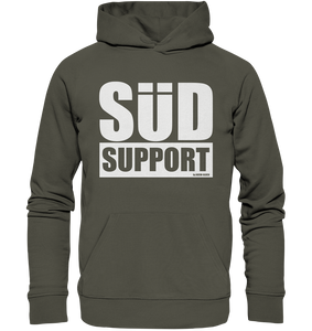 N.O.S.W. BLOCK Fanblock Hoodie "SÜD SUPPORT" Männer Organic Basic Kapuzenpullover khaki