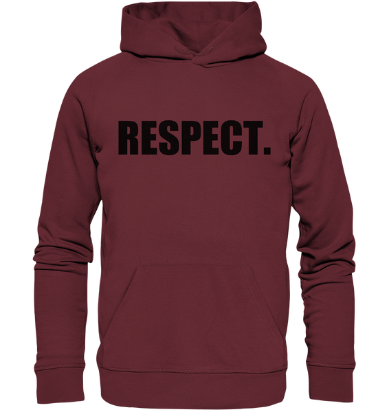 N.O.S.W. BLOCK Fanblock Hoodie "RESPECT." Männer Organic Basic Kapuzenpullover weinrot