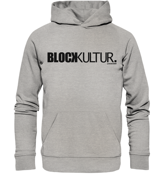 N.O.S.W. BLOCK Fanblock Hoodie "BLOCK KULTUR." Männer Basic Organic Kapuzenpullover heather grau