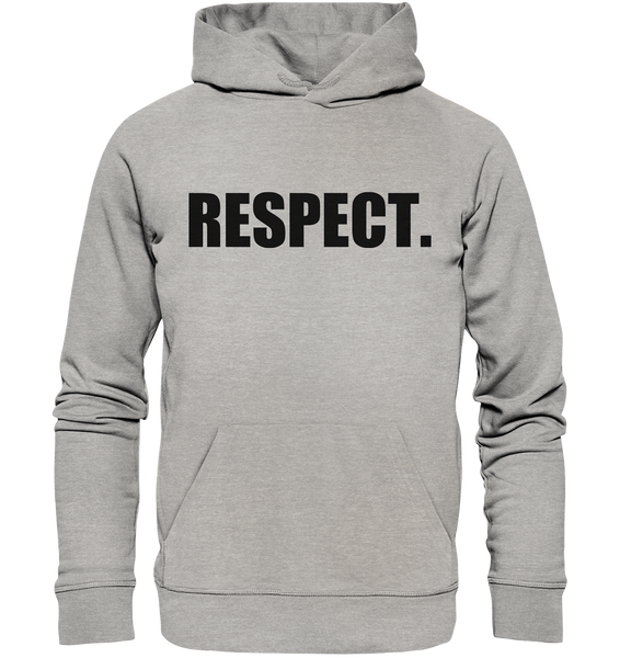 N.O.S.W. BLOCK Fanblock Hoodie "RESPECT." Männer Organic Basic Kapuzenpullover heather grau