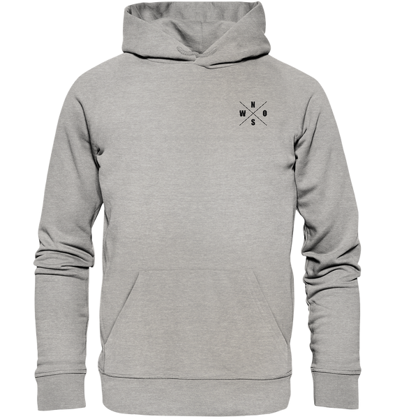 N.O.S.W. BLOCK Ultras Hoodie "ULTRA BLOCK GERMANY" beidseitig bedruckter Männer Organic Basic Kapuzenpullover heather grau