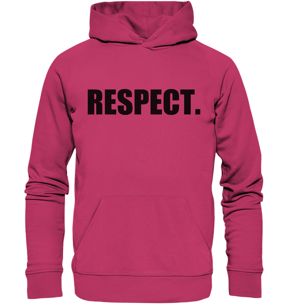 N.O.S.W. BLOCK Fanblock Hoodie "RESPECT." Männer Organic Basic Kapuzenpullover himbeere