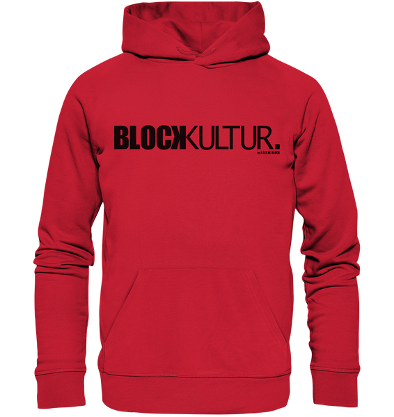 N.O.S.W. BLOCK Fanblock Hoodie "BLOCK KULTUR." Männer Basic Organic Kapuzenpullover rot