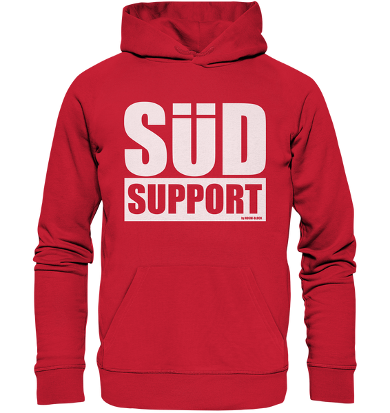 N.O.S.W. BLOCK Fanblock Hoodie "SÜD SUPPORT" Männer Organic Basic Kapuzenpullover rot