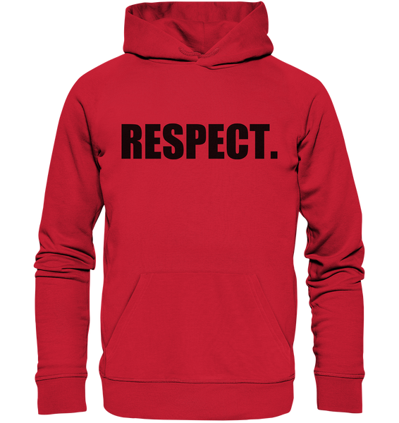 N.O.S.W. BLOCK Fanblock Hoodie "RESPECT." Männer Organic Basic Kapuzenpullover rot