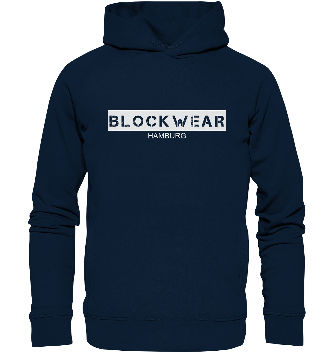 N.O.S.W. BLOCK Hoodie "BLOCKWEAR HAMBURG" Männer Organic Fashion Kapuzenpullover navy