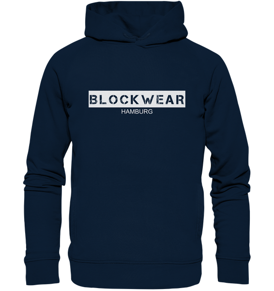 N.O.S.W. BLOCK Hoodie "BLOCKWEAR HAMBURG" Männer Organic Fashion Kapuzenpullover navy