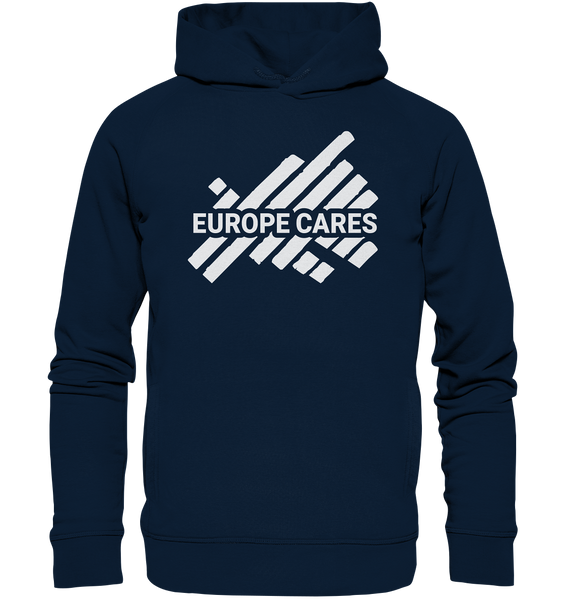 Europe Cares Hoodie UNISEX Organic Kapuzenpullover navy 