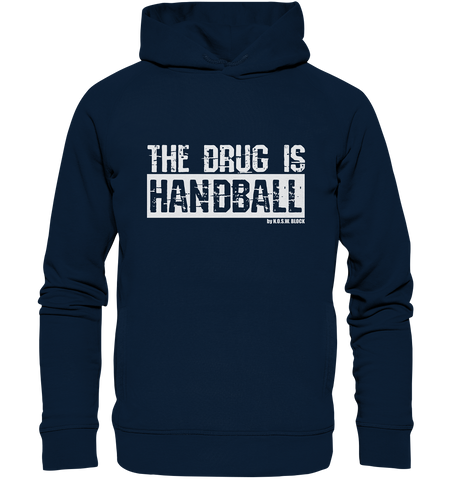 N.O.S.W. BLOCK Fanblock Hoodie "THE DRUG IS HANDBALL" Girls Organic Fashion Kapuzenpullover navy