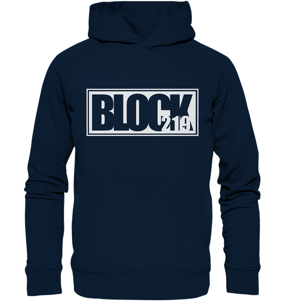 N.O.S.W. BLOCK Hoodie "BLOCK219" Männer Organic Fashion Kapuzenpullover navy