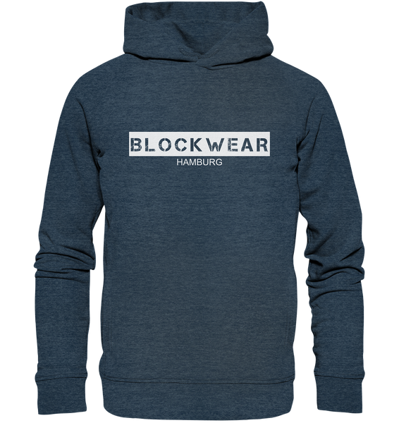 N.O.S.W. BLOCK Hoodie "BLOCKWEAR HAMBURG" Männer Organic Fashion Kapuzenpullover dark heather blau