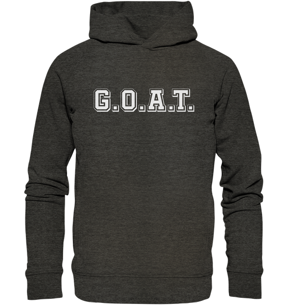 N.O.S.W. BLOCK Teamsport Hoodie "G.O.A.T." Männer Organic Fashion Kapuzenpullover dark heather grau