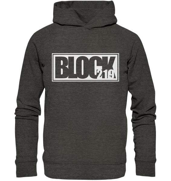 N.O.S.W. BLOCK Hoodie "BLOCK219" Männer Organic Fashion Kapuzenpullover dark heather grau