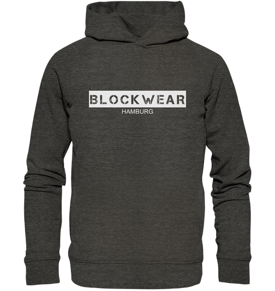 N.O.S.W. BLOCK Hoodie "BLOCKWEAR HAMBURG" Männer Organic Fashion Kapuzenpullover dark heather grau