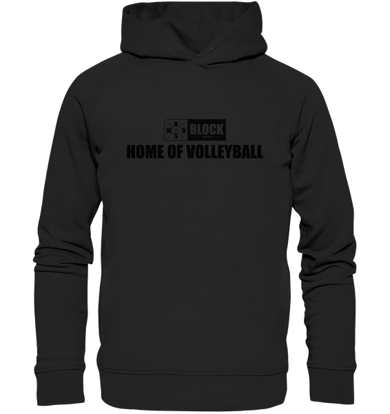 N.O.S.W. BLOCK Hoodie "HOME OF VOLLEYBALL" UNISEX Organic Fashion Kapuzenpullover schwarz