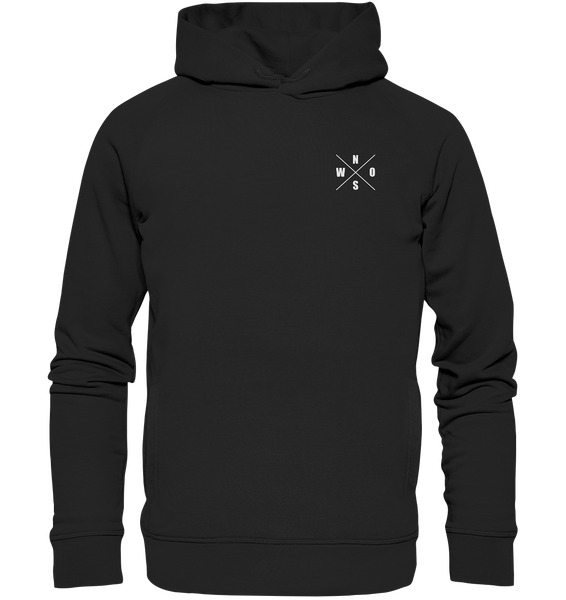 N.O.S.W. BLOCK Hoodie "N.O.S.W. ICON" @ Front & Back Männer Organic Fashion Kapuzenpullover schwarz