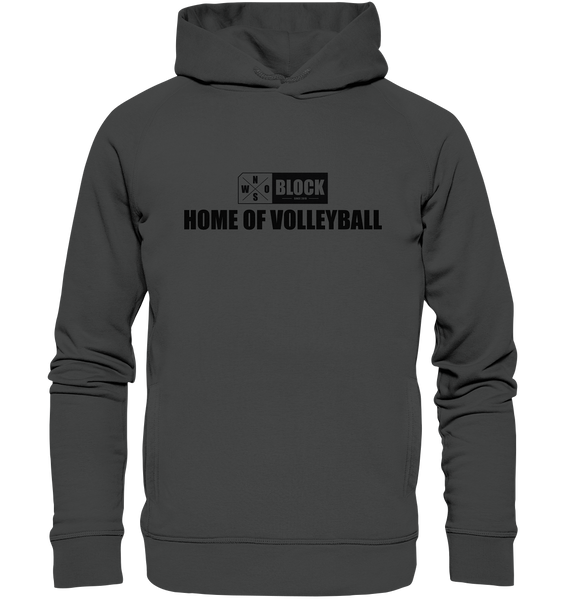 N.O.S.W. BLOCK Hoodie "HOME OF VOLLEYBALL" UNISEX Organic Fashion Kapuzenpullover anthrazit