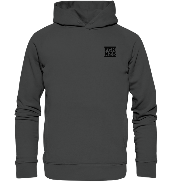 N.O.S.W. BLOCK Gegen Rechts Hoodie "FCK NZS" Männer Organic Fashion Kapuzenpullover anthrazit