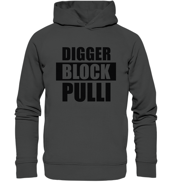 N.O.S.W. BLOCk Fanblock Hoodie "DIGGER BLOCK PULLI" Männer Organic Fashion Kapuzenpullover anthrazit