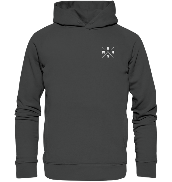 N.O.S.W. BLOCK Hoodie "N.O.S.W. ICON" @ Front & Back Männer Organic Fashion Kapuzenpullover anthrazit