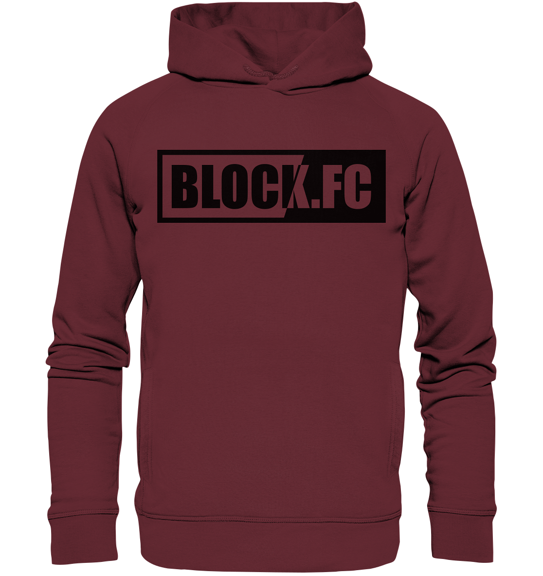 BLOCK.FC Hoodie "BLOCK.FC" Männer Organic Fashion Kapuzenpullover weinrot