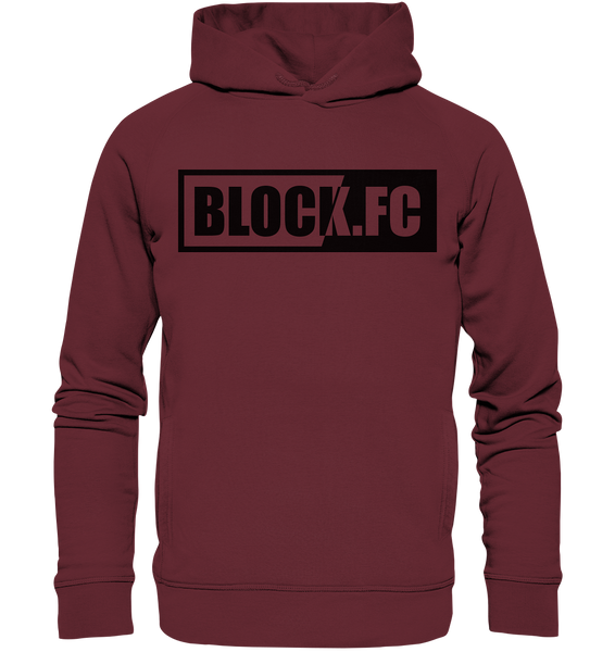 BLOCK.FC Hoodie "BLOCK.FC" Männer Organic Fashion Kapuzenpullover weinrot