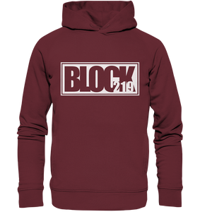 N.O.S.W. BLOCK Hoodie "BLOCK219" Männer Organic Fashion Kapuzenpullover weinrot