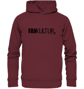 N.O.S.W. BLOCK Fanblock Hoodie "FAN KULTUR." Männer Organic Fashion Kapuzenpullover weinrot