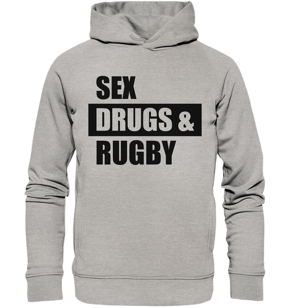 N.O.S.W. BLOCK Fanblock Hoodie "SEX, DRUGS & RUGBY" Männer Organic Fashion Hoodie heather grau