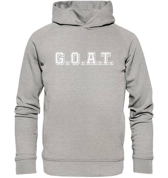 N.O.S.W. BLOCK Teamsport Hoodie "G.O.A.T." Männer Organic Fashion Kapuzenpullover heather grau