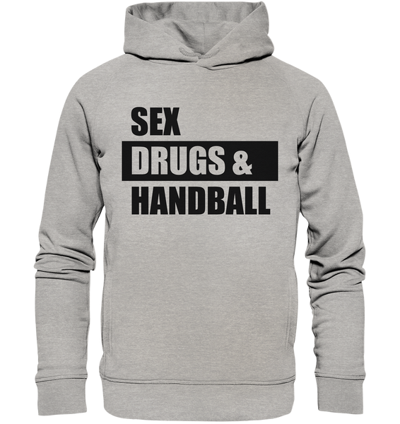 N.O.S.W. BLOCK Fanblock Hoodie "SEX, DRUGS & HANDBALL" Männer Organic Fashion Hoodie heather grau