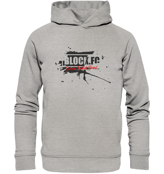 BLOCK.FC Hoodie "GERMAN FOOTBALL BRAND" Männer Organic Fashion Kapuzenpullover heather grau