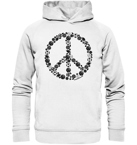 N.O.S.W. BLOCK Hoodie "SPORTS FOR PEACE" Männer Organic Kapuzenpullover weiss