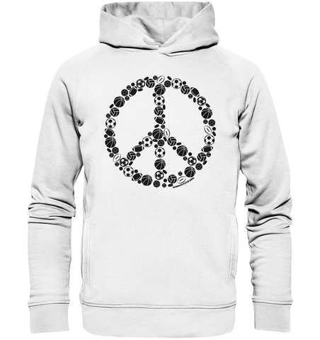 N.O.S.W. BLOCK Hoodie "SPORTS FOR PEACE" Männer Organic Kapuzenpullover weiss