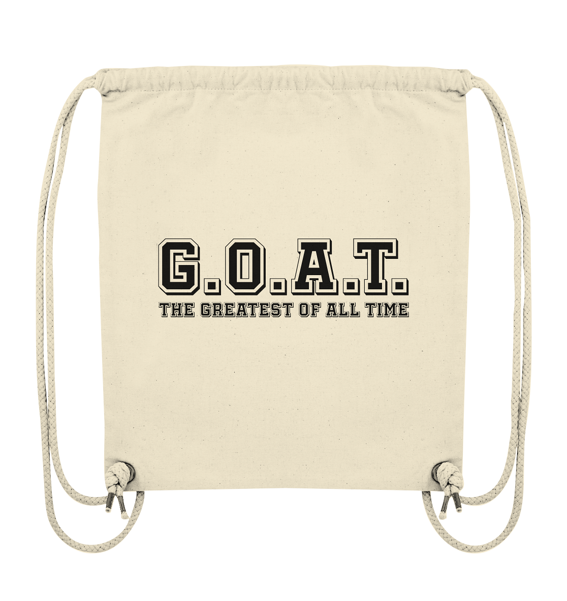 N.O.S.W. BLOCK Fanblock Gym Bag "G.O.A.T." Organic Turnbeutel natural raw