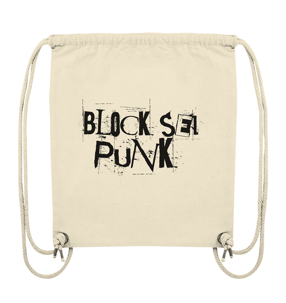 N.O.S.W. BLOCK Fanblock Gym Bag "BLOCK SEI PUNK" Organic Turnbeutel natural raw