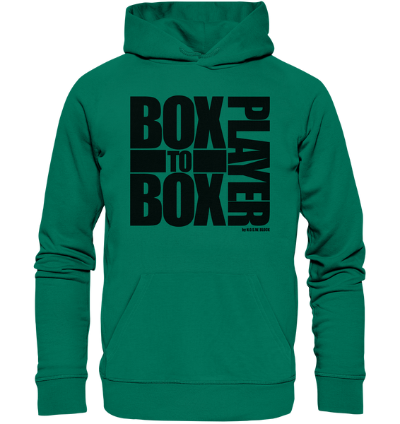 N.O.S.W. BLOCK Fanblock Hoodie "BOX TO BOX PLAYER" Männer Organic Hoodie grün