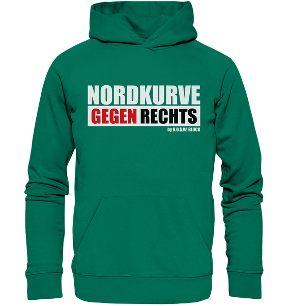 N.O.S.W. BLOCK Gegen Rechts Hoodie "NORDKURVE GEGEN RECHTS" Männer Organic Hoodie grün