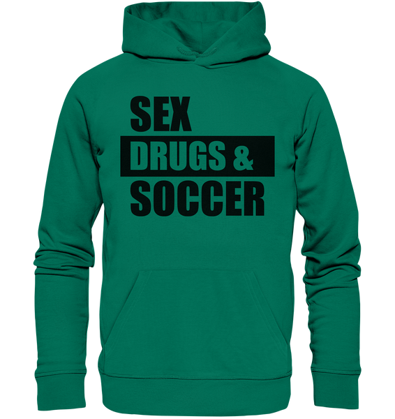 N.O.S.W. BLOCK Fanblock Hoodie "SEX, DRUGS & SOCCER" Männer Organic Hoodie grün