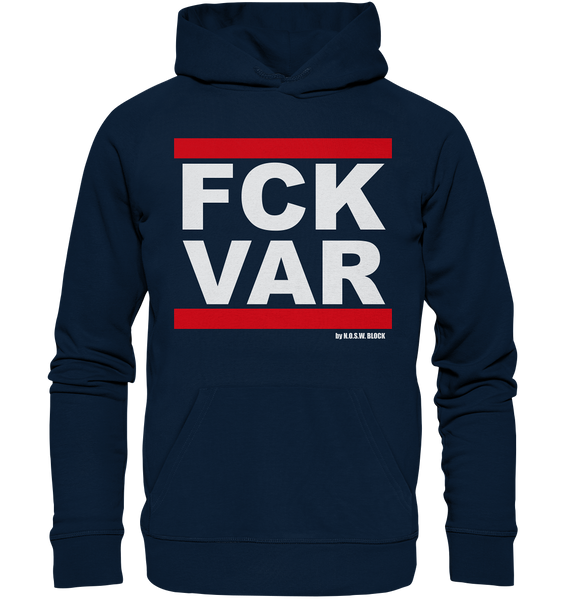 N.O.S.W. BLOCK Fanblock Hoodie "FCK VAR" Männer Organic Kapuzenpullover navy