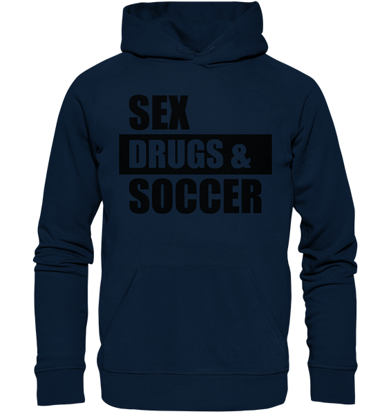 N.O.S.W. BLOCK Fanblock Hoodie "SEX, DRUGS & SOCCER" Männer Organic Hoodie navy