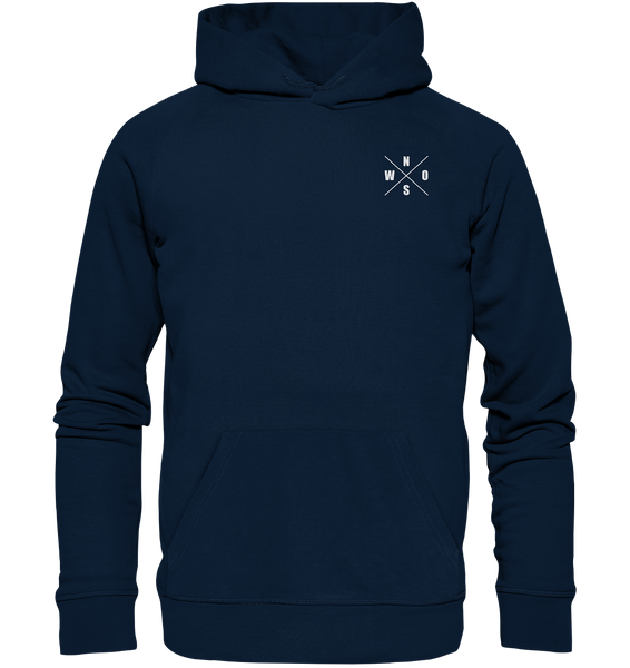 N.O.S.W. BLOCK Hoodie "N.O.S.W. ICON / SUPPORTE WAS DU LIEBST!" Männer Organic Kapuzenpullover navy