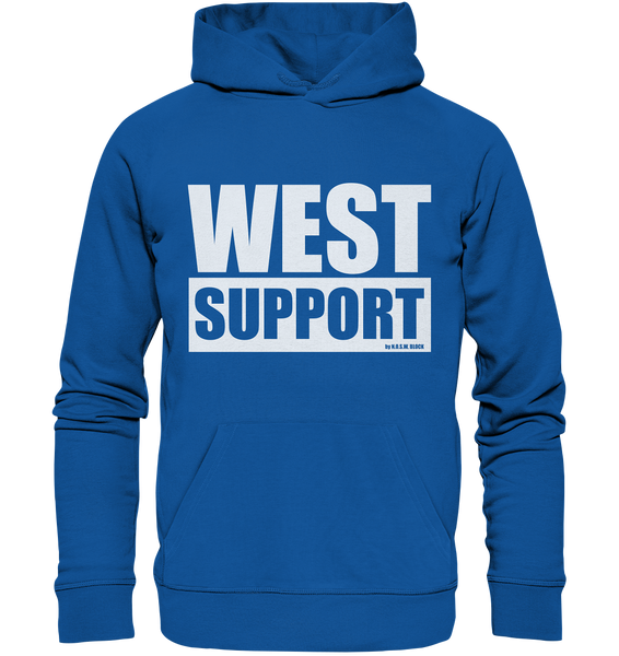 N.O.S.W. BLOCK Fanblock Hoodie "WEST SUPPORT" Organic Männer Kapuzenpullover blau