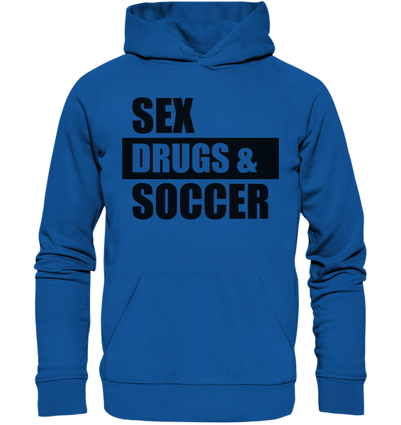 N.O.S.W. BLOCK Fanblock Hoodie "SEX, DRUGS & SOCCER" Männer Organic Hoodie blau