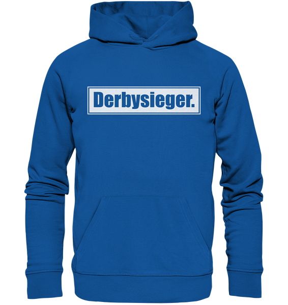 N.O.S.W. BLOCK Fanblock Hoodie "Derbysieger." Männer Organic Kapuzenpullover blau