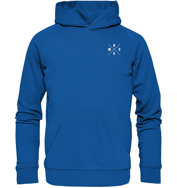 N.O.S.W. BLOCK Hoodie "N.O.S.W. ICON / SUPPORTE WAS DU LIEBST!" Männer Organic Kapuzenpullover blau