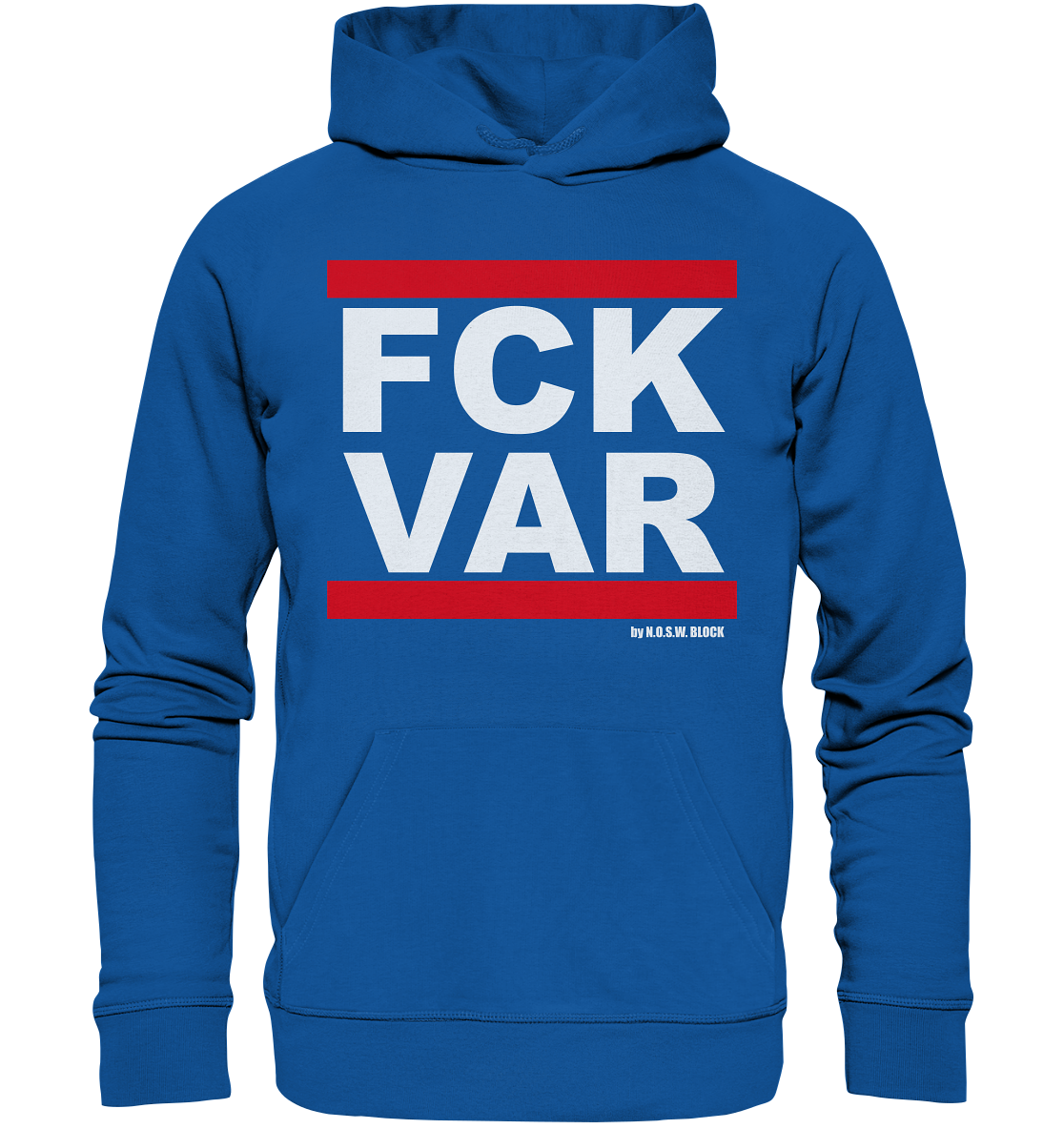 N.O.S.W. BLOCK Fanblock Hoodie "FCK VAR" Männer Organic Kapuzenpullover blau