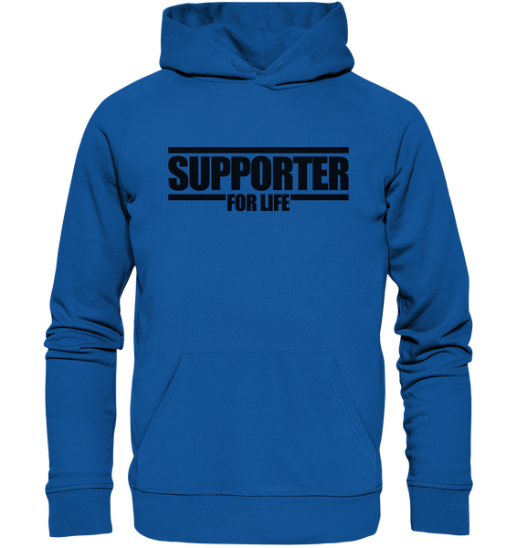 N.O.S.W. BLOCK Fanblock Hoodie "SUPPORTER FOR LIFE" Männer Organic Kapuzenpullover blau