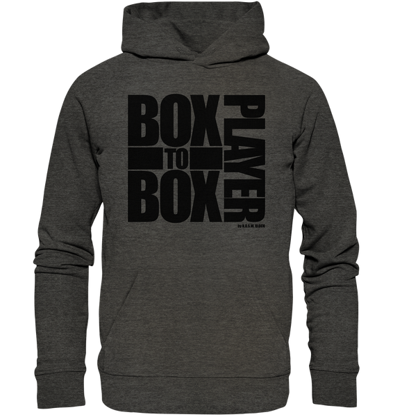 N.O.S.W. BLOCK Fanblock Hoodie "BOX TO BOX PLAYER" Männer Organic Hoodie dark heather grau